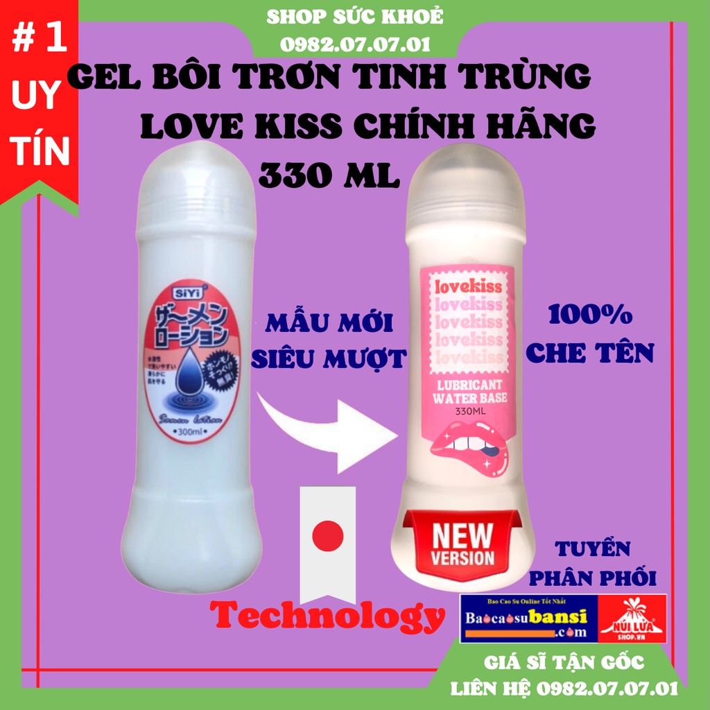 Gel Bôi Trơn Tinh Trùng Nhật Bản Love kiss 330ml Tăng Cường Trơn Mượt Siêu Sướng  - Tuyển Sỉ Toàn Quốc
