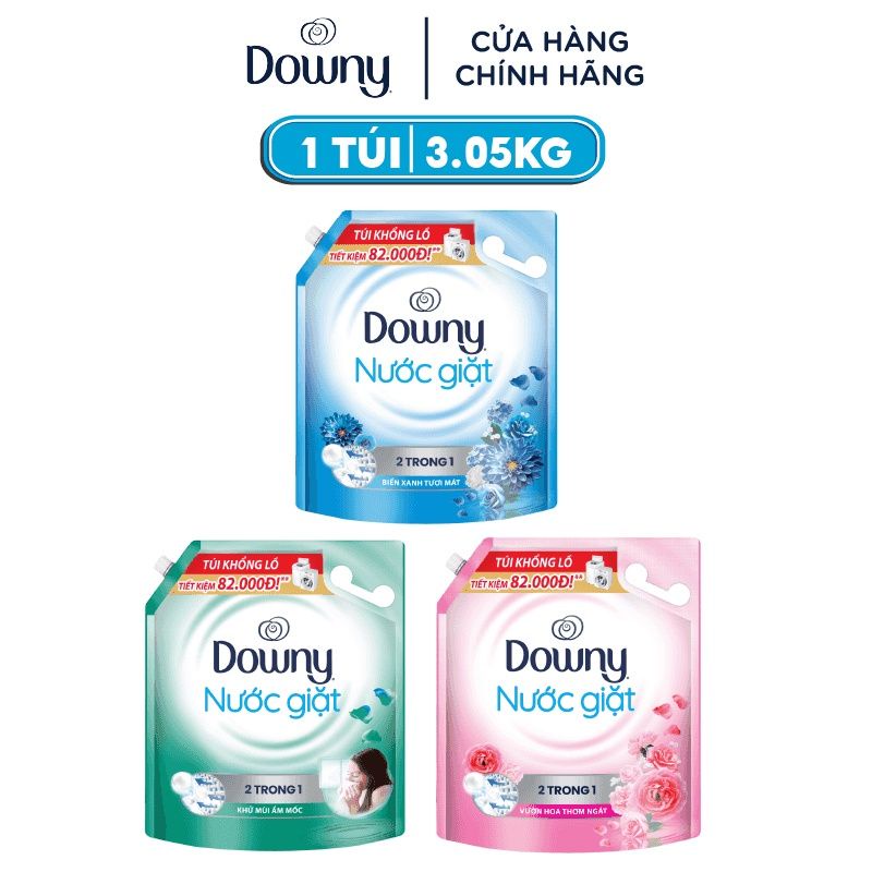 Nước Giặt Downy Matic Hương Vườn Hoa Thơm Ngát/Biển Xanh Tươi Mát/Hương Cam Chanh Túi 3.05 kg