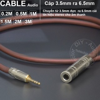 Cáp 3.5 sang 6.5 DIY 0.2M đến 5M - Dây chuyển 6.5mm cái ra 3.5mm đực