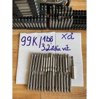 Bộ đầu vít 33 chi tiết, mũi vít 4 cạnh, 2 cạnh, lục giác, hoa thị đầy đủ tiện dụng cho các bác
