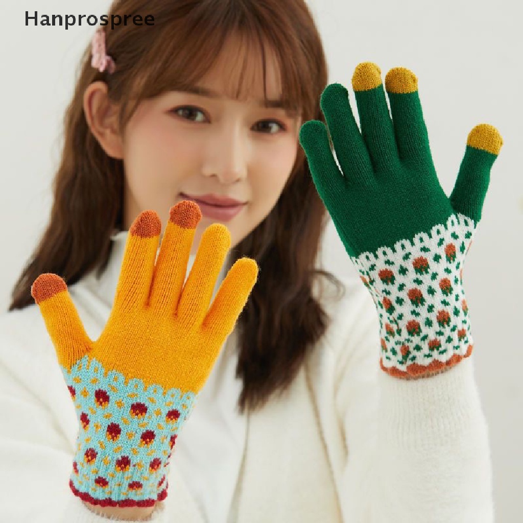 Hanprospree > Găng Tay Len Cashmere Dệt Kim Thời Trang Mùa Đông Cho Nữ