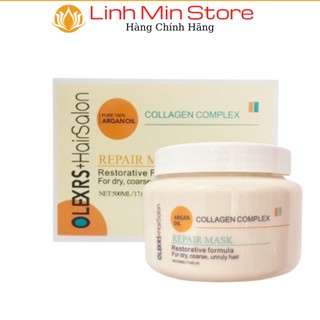 Ủ tóc olexrs kem ủ tóc phục hồi siêu mượt olexrs hair salon collagen complex 500ml