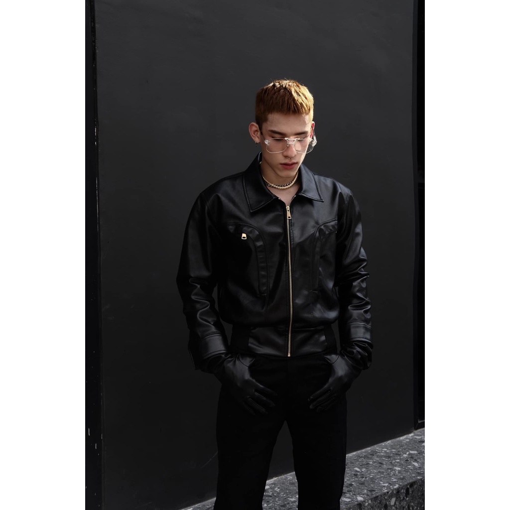 GRUNGE LEATHER JACKET - Áo da bomber style Grunge thời trang 2022