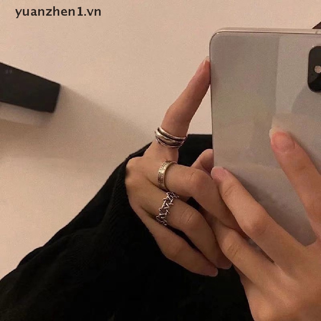 Bộ 3 Nhẫn Đeo Tay Phong Cách Vintage Cá Tính