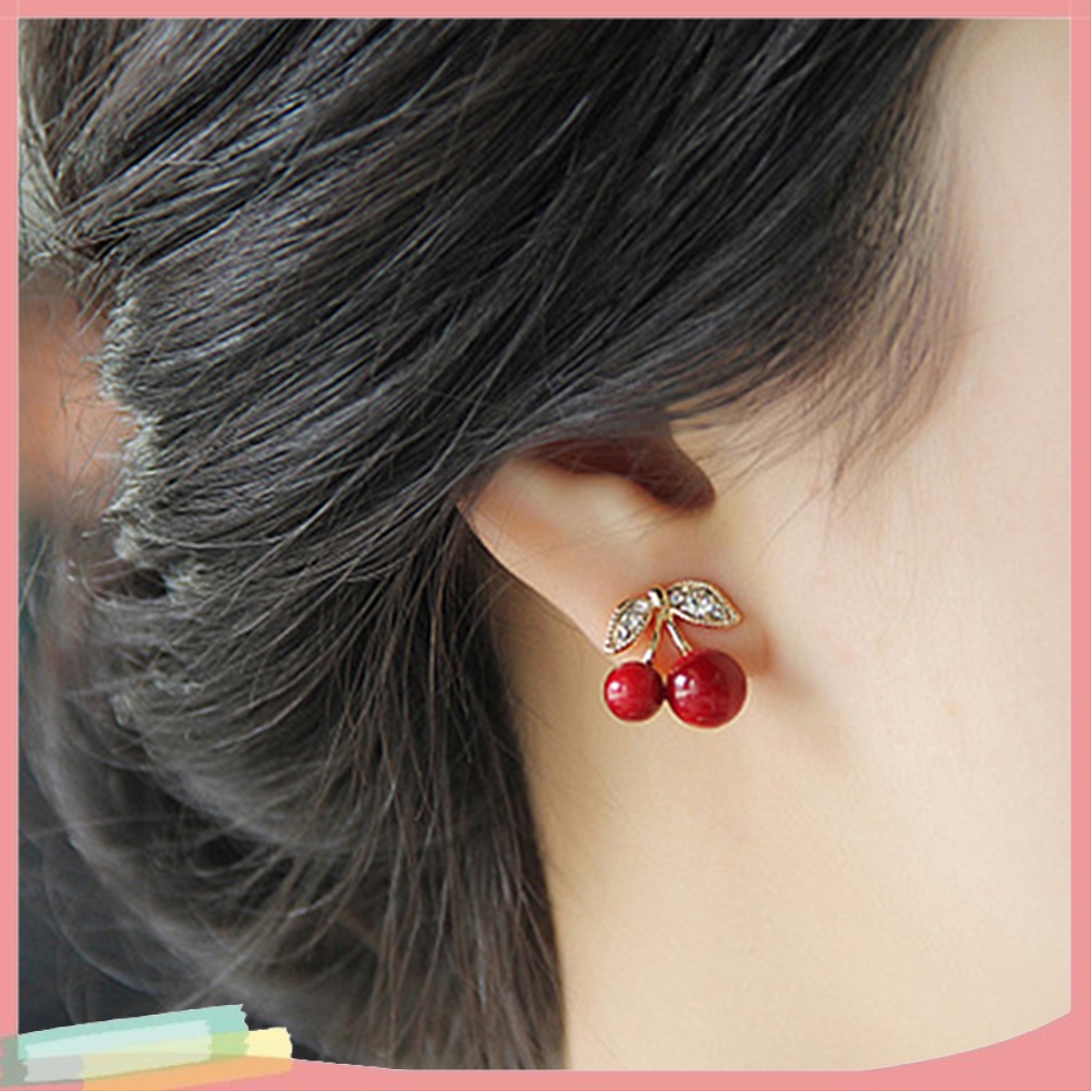 Hoa Tai Kiểu Dáng Quả Cherry Thời Trang Phong Cách Cho Nữ