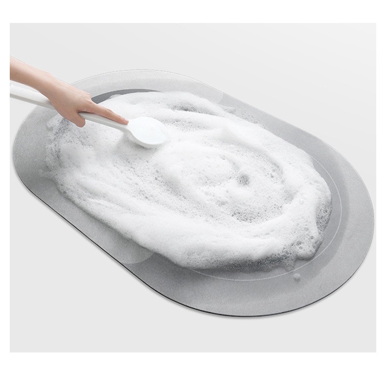 Thảm Lau Chân Silicon trải sàn vân đá chùi siêu thấm hút nước phòng tắm chống trượt cao cấp đế cao su chất siêu dày