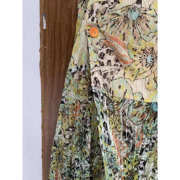 NEVA newtag đầm xanh midi ren phối tà dập ly mới nguyên tag S/M/L