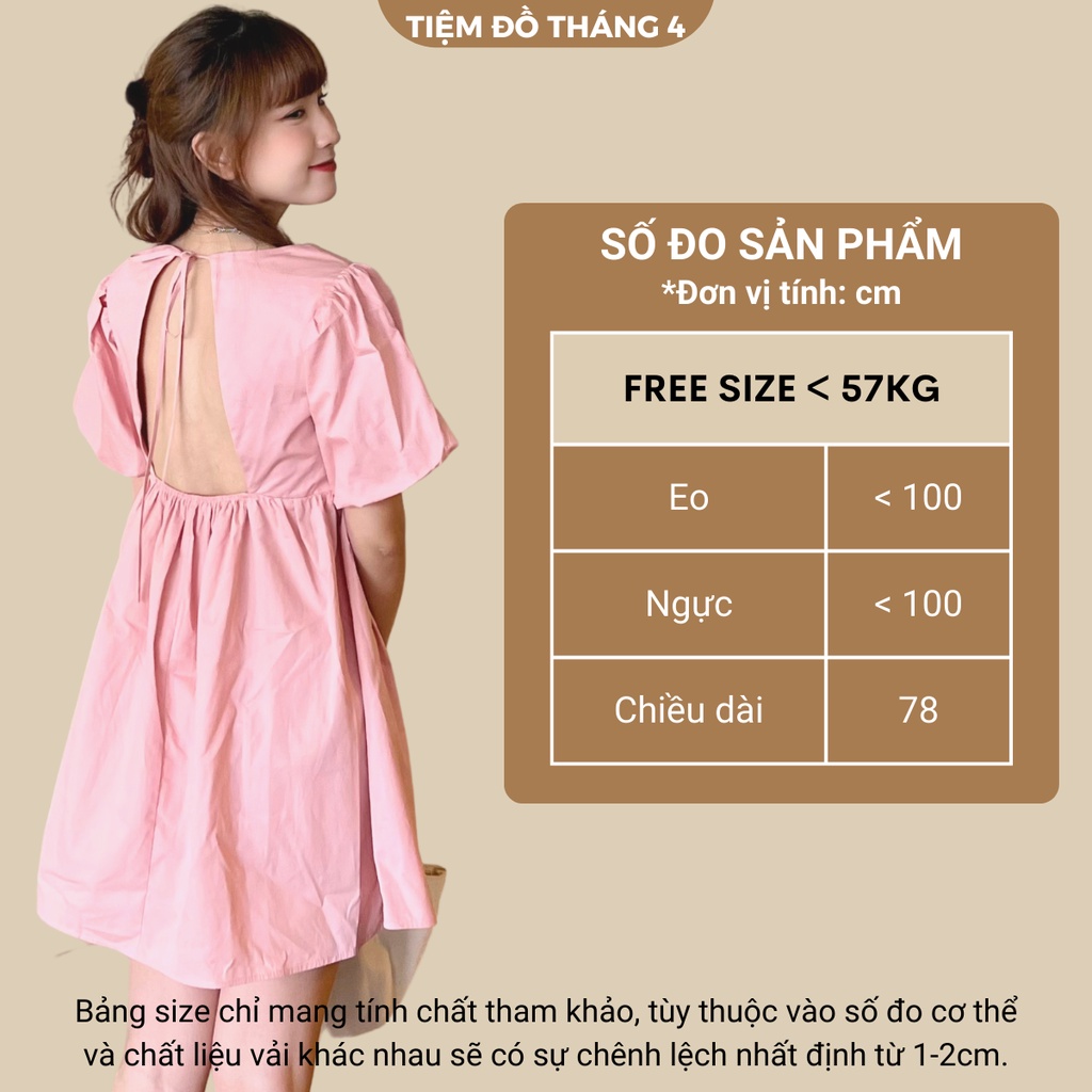Đầm Babydoll Nữ Form Rộng Vải Si Cotton Dáng Chữ A Hở Lưng TIỆM ĐỒ THÁNG 4 ALLEY DRESS