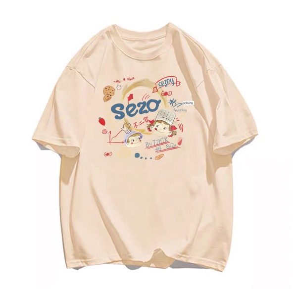 Áo Thun Tay Ngắn Cổ Tròn Dáng Rộng Thời Trang Hàn Quốc Cho Nữ