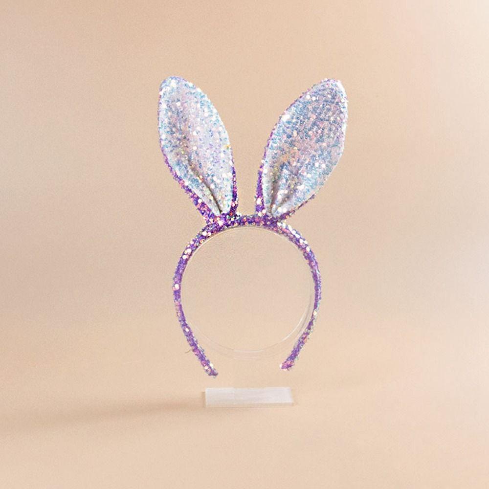 ANEMONE Băng Đô Tai Thỏ Đính Kim Sa Họa Tiết Hoạt Hình Phong Cách Retro Dành Cho Nữ