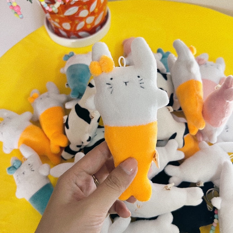 Gấu bông đình may Móc khóa Chí Mén dễ thương 12cm