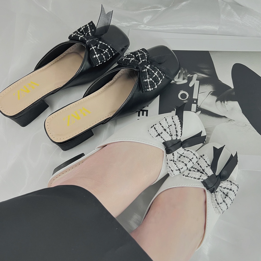 Giày sục bệt Khóa nơ Da MỀM kiểu mới siêu xinh xắn phù hợp đi làm, đi chơi. miqu.boutique