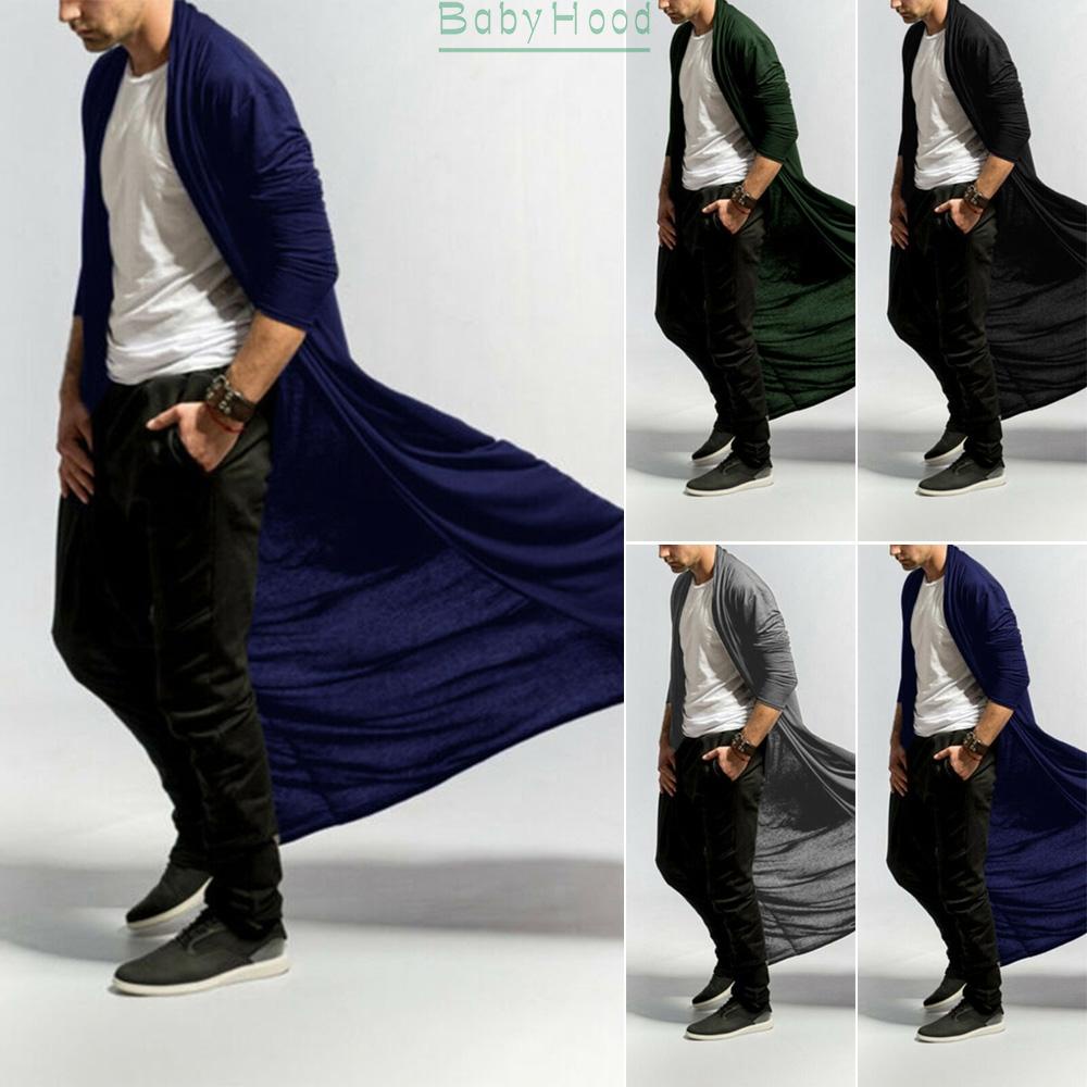 Full Length Mens Baggy Casual Coat Cape Loose Long Cardigan Cloak Tops Outwear#BBHOOD