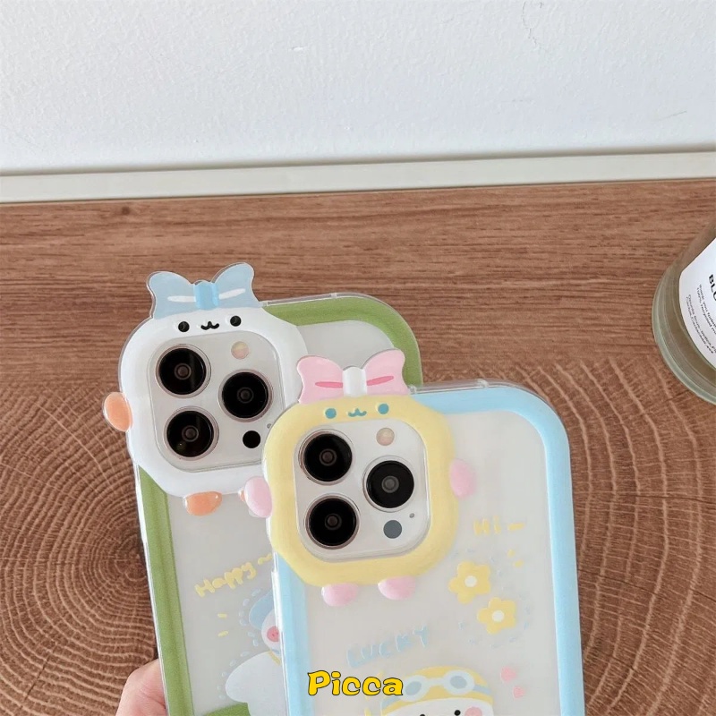 Ốp Điện Thoại Mềm Chống Sốc Hình Vịt May Mắn 3D Cho iPhone 6 6s 7 8 14 Plus 11 XR 12 13 14 Pro MAX X XS MAX SE 2020