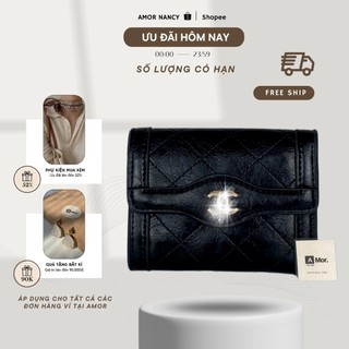 Ví nữ ngắn mini 12.5 x 10cm, Ví cầm tay nữ AMOR NANCY, Bóp tiền đựng thẻ 7 ngăn [09a]