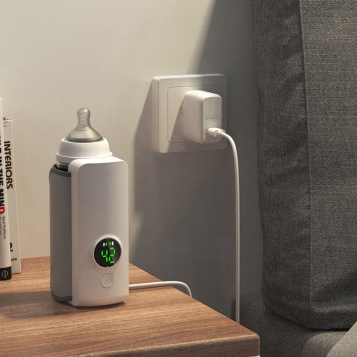 Máy hâm sữa cầm tay LAS02, bình hâm nóng sữa tiệt trùng hiển thị đèn Led, không dây giữ nóng liên tục - Bh 12 Tháng