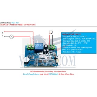 Module Cảm Biến Nhiêt Độ XH-W1401