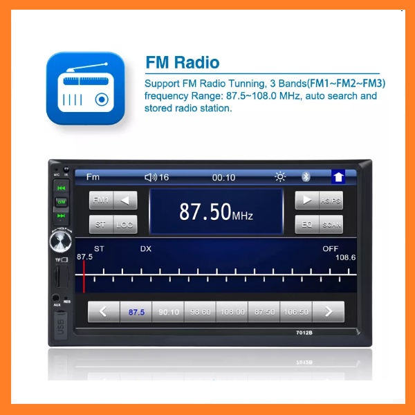 Màn hình ô tô giá rẻ chuẩn HD 1080, DVD xe hơi, Màn cảm ứng 7 Inc - 7010B