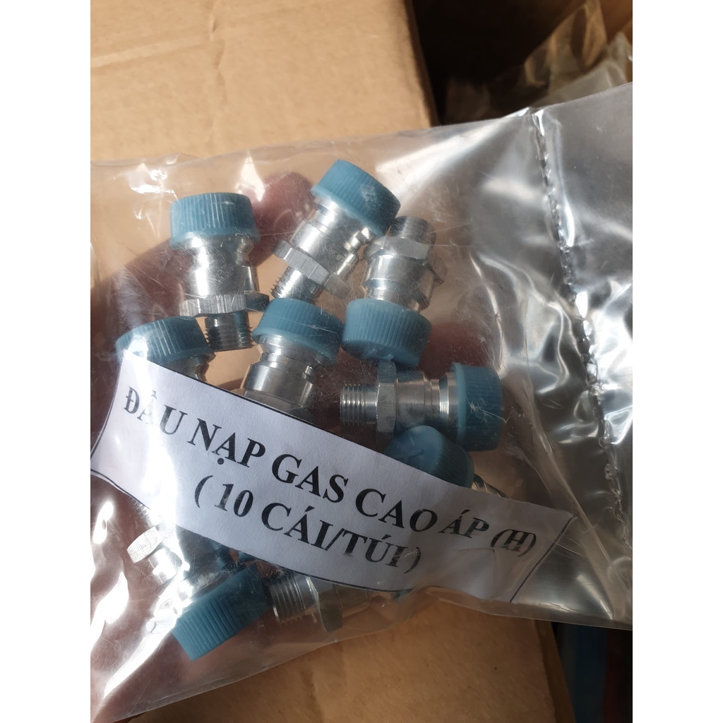 đầu nạp gas cao áp, hạ áp _ bộ đầu nối dây gas có ty nạp