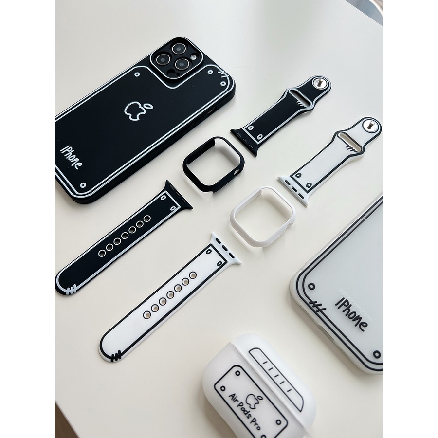 Dây Đeo Đồng Hồ Bằng Silicone 7 8 45MM 41MM Cho iWatch SE 6 5 4 3 44MM 40MM 42MM 38MM