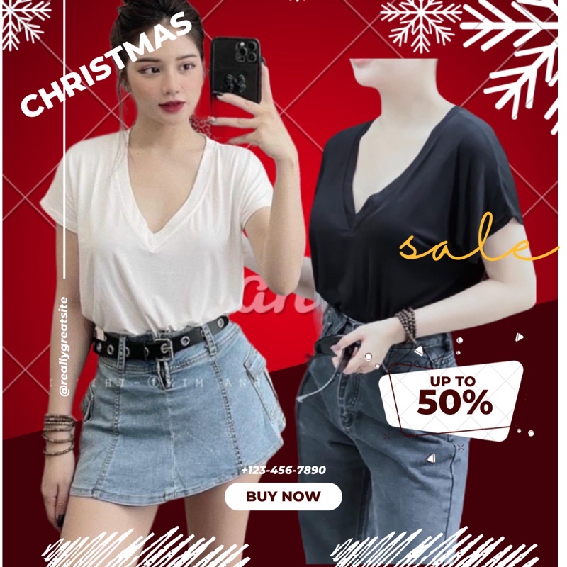 Áo phông cổ tim tay ngắn nữ Subell store💋Áo thun cổ tim nữ tay hến💋