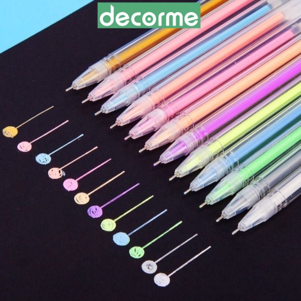 Bút Mực Gel Ngòi 0.5mm DecorMe Kiểu Dáng Đơn Giản màu macaron dễ thương SMN phụ kiện văn phòng phẩm SMN
