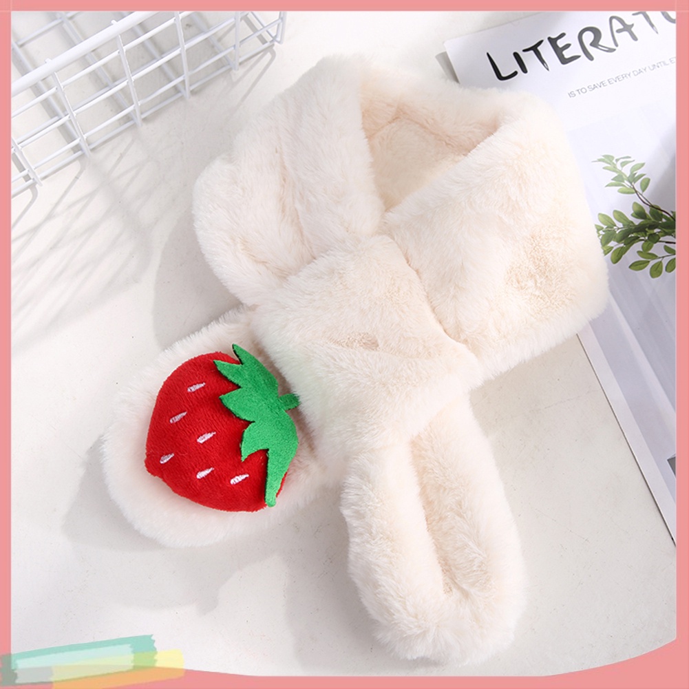 Khăn Choàng Cổ Giữ Ấm Hình Trái Dâu Xinh Xắn Dành Cho Bé