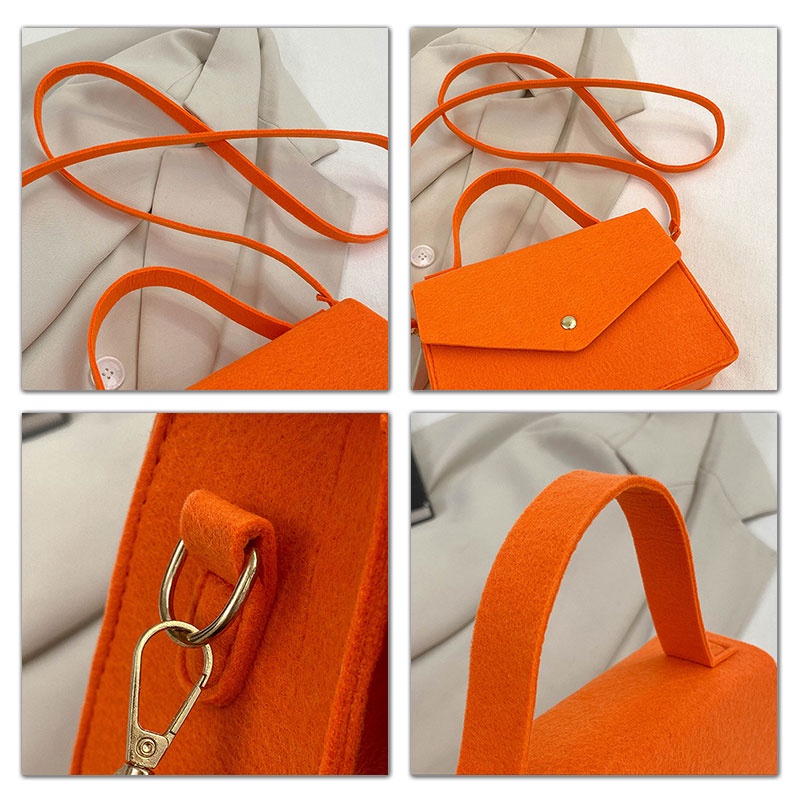 Mischa Túi Đeo Chéo Vai Nhỏ Màu Trơn Bằng Vải Không Dệt Phong Cách Phương Tây Đơn Giản Dễ Phối Đồ