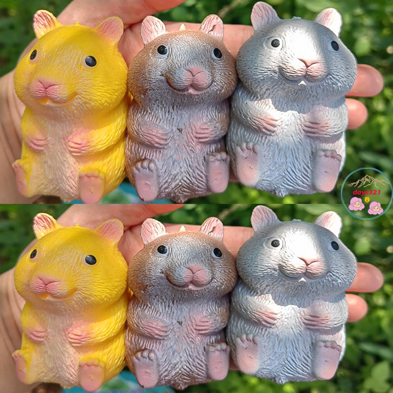 Squishy Mochi hình CHUỘT HAMSTER 3 màu
