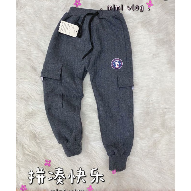 QUẦN Nhung lót nỉ túi hộp bé trai dày ấm