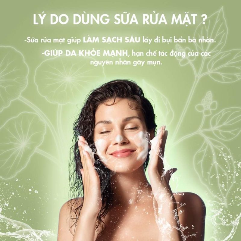 Sữa rửa mặt rau má diếp cá, GEL làm sạch an toàn cho mọi loại da