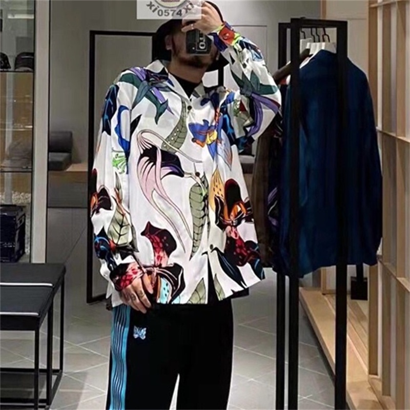 Áo Sơ Mi Tay Dài In Hoa Heat SelI WACKO MARIA Cho Nam Và Nữ