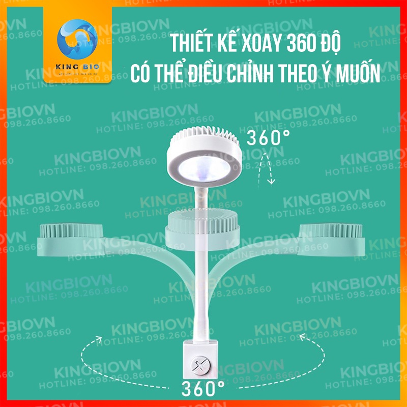 Đèn led Nepall đèn led cao cấp thân đèn xoay 360 độ gắn trên thành bể cá thủy sinh mini, bể cá để bàn