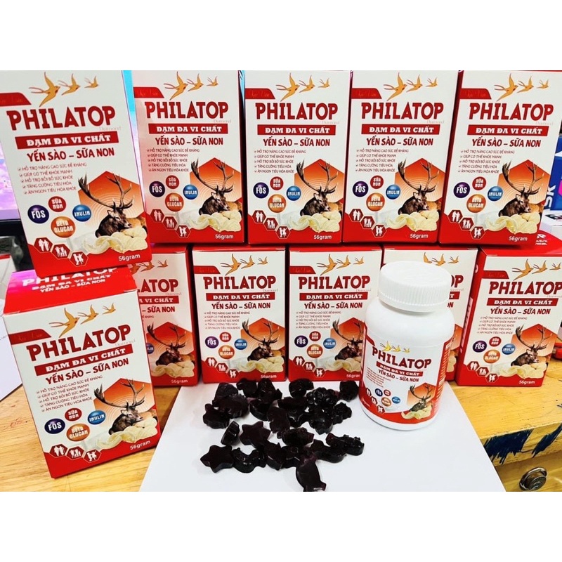 COMBO 5 lọ kẹo dẻo PHILATOP YẾN SÀO - NHUNG NAI tăng đề kháng, ăn ngon cho bé