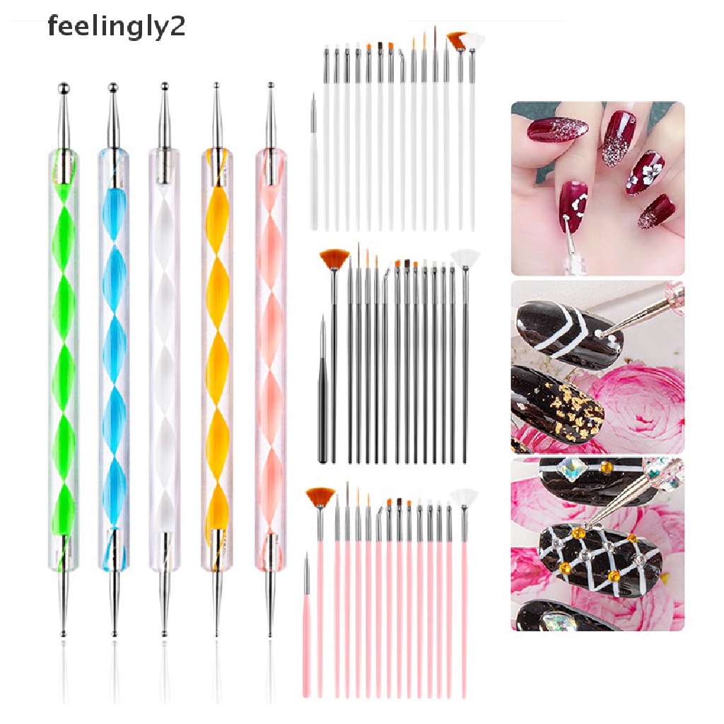 Set 20 Cọ Vẽ Móng Tay Nghệ Thuật Chuyên Nghiệp