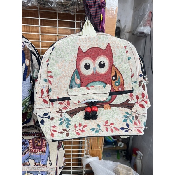 Ba Lô Thổ Cẩm hàng sẵn ship size 30cm x 40cm