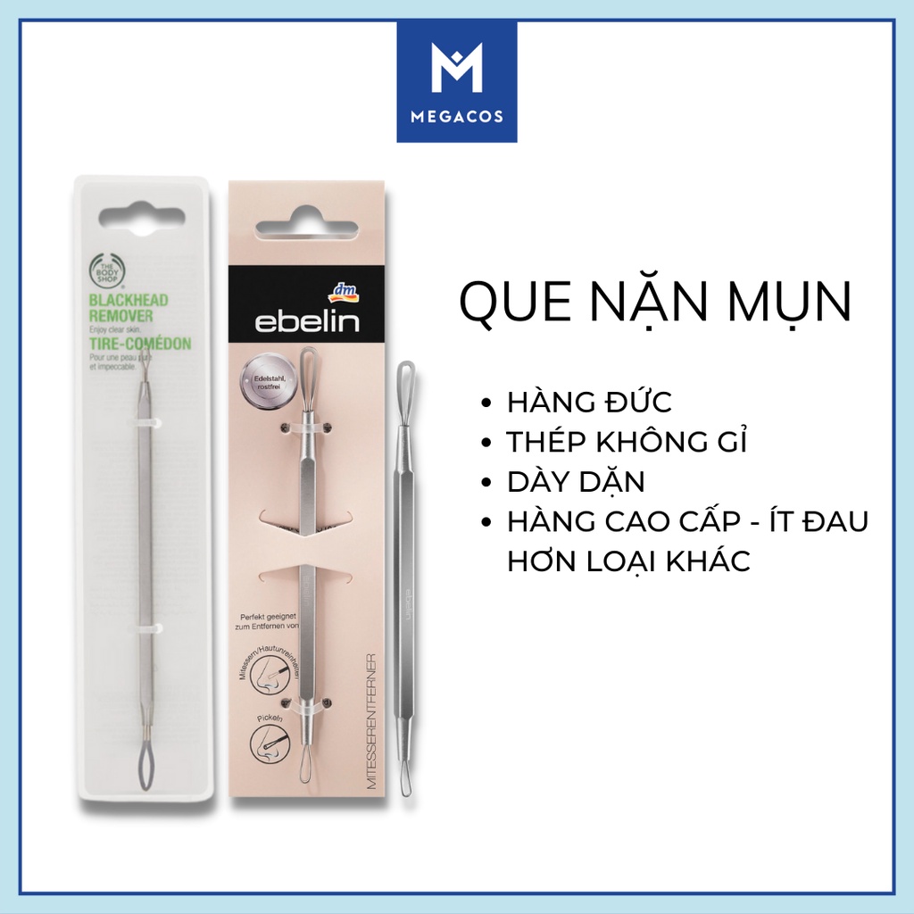 Cây que nặn mụn thép không gỉ Ebelin Đức