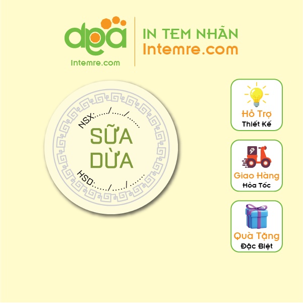 100 Tem Nhãn Giấy Decal Dán Intemre.com Bánh Trung Thu Hình Tròn 3cm - Mẫu 8