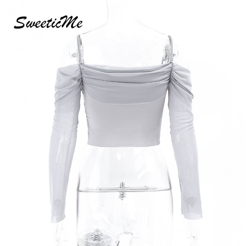 Áo Thun Tay Dài Dáng Ôm Màu Trơn Thời Trang Dành Cho Nữ