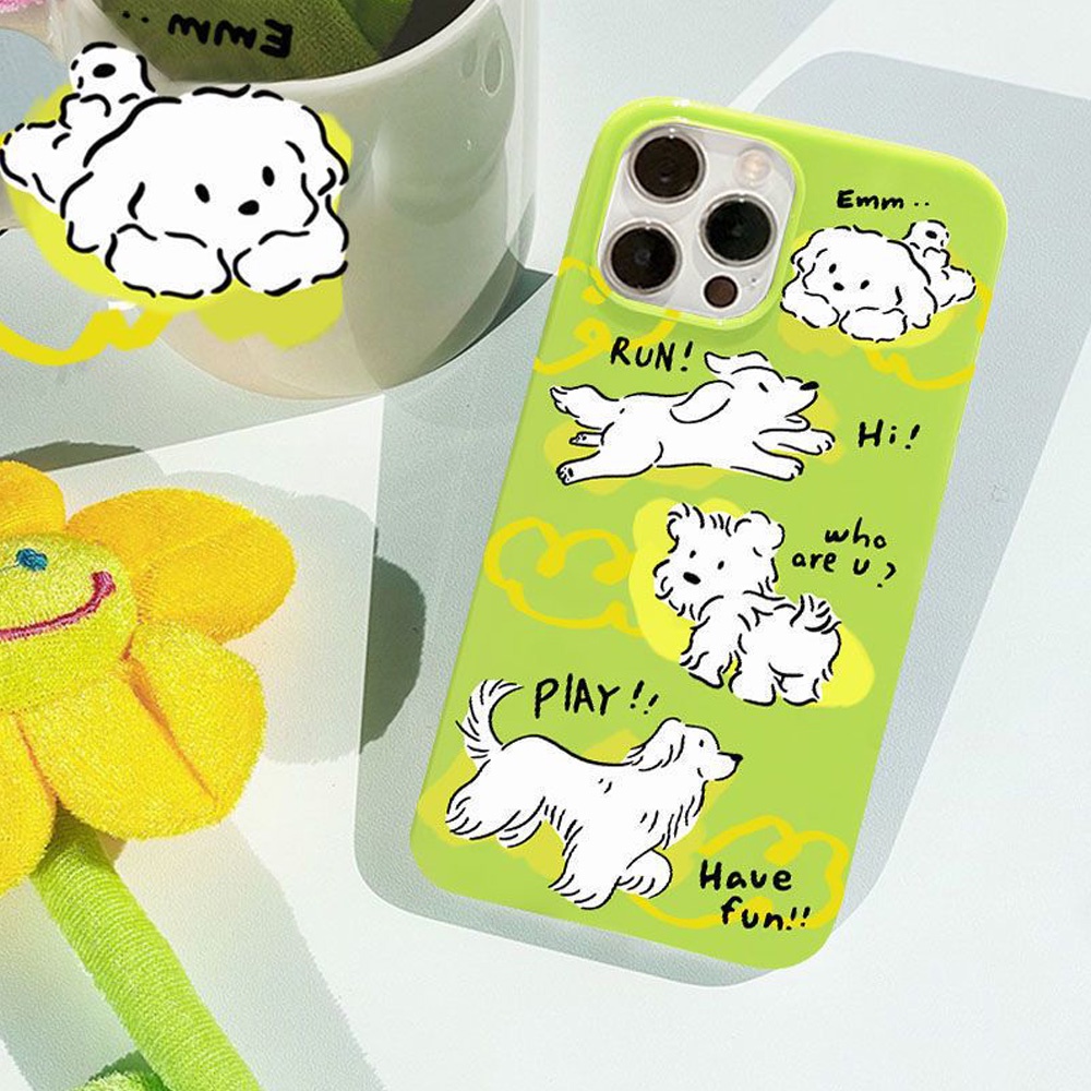 Ốp Điện Thoại TPU Mềm Siêu Mỏng In Hình Cún Hoạt Hình Dễ Thương Cho IPhone 11 12 13 14 Pro Max 14 Plus