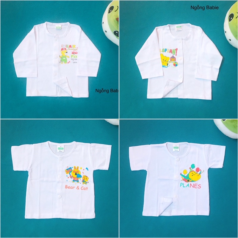 ÁO SƠ SINH MÀU TRẮNG NGẮN TAY VÀ DÀI TAY