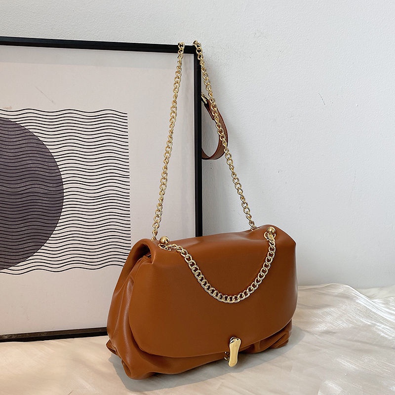 Túi Đeo Vai Hình Vuông Cỡ Nhỏ Thiết Kế Xếp Ly Phong Cách Retro Thời Trang Cao Cấp Cho Nữ