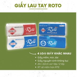 Khăn giấy lau tay Roto / Gói Giấy ăn khô, Giấy rút đa năng cao cấp 2 lớp 1 lớp 20cm 22cm - Thế giới giấy