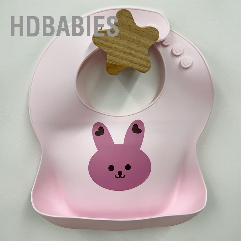 HDbabies Yếm dành cho trẻ mới biết đi silicone không thấm nước ăn mềm sơ sinh với túi bắt thức