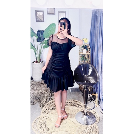 Đầm phối lưới nhúng bèo Big size dành cho khách ngoại cỡ từ 60-90 ký