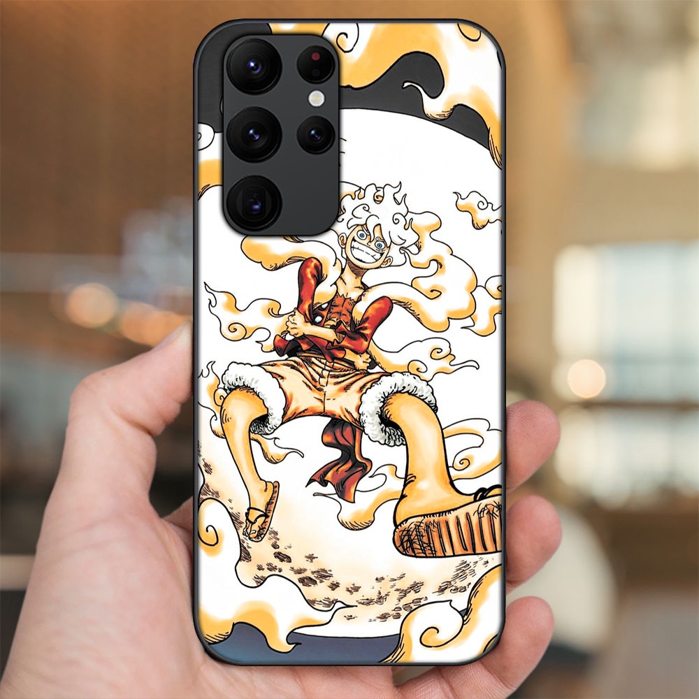 Ốp lưng Samsung S20 Ultra viền đen in hình Luffy Gear 5 Nika One Piece Đảo Hải Tặc