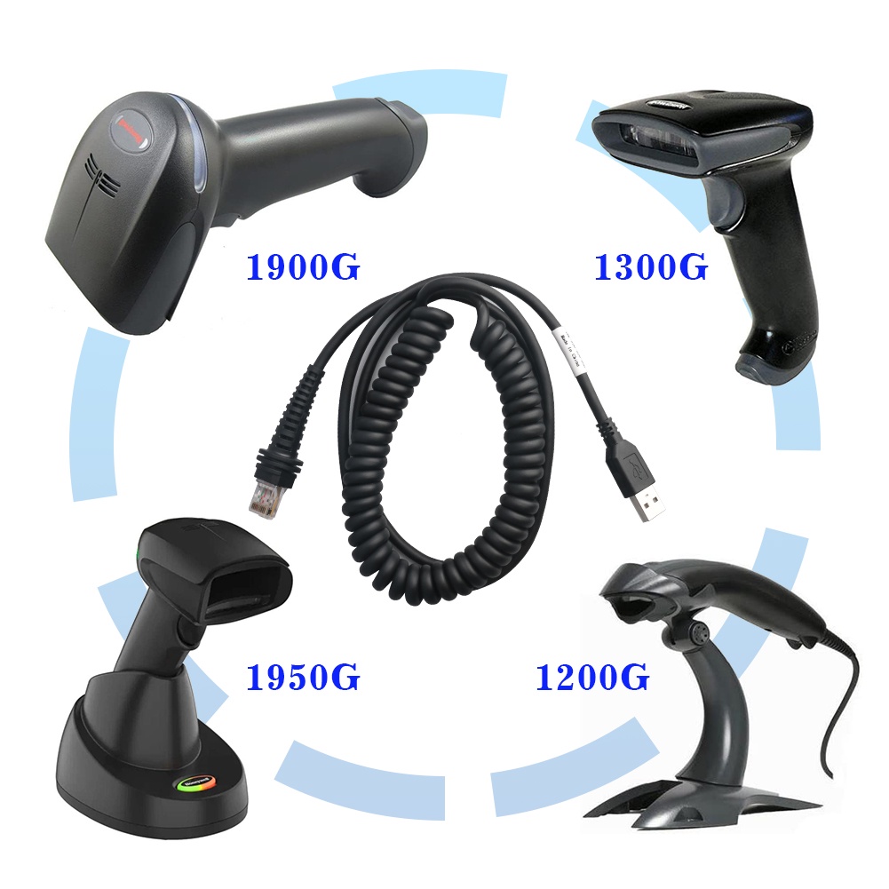 Dây Cáp USB 3M Cho Máy Quét Mã Vạch / Mã Vạch RJ45 1900Ggd 1900iSR 1902GSR 1300G 1250G MS7580 1450G MS7980G 1400G 1200G 1910 191191111920G Ms7911119191111
