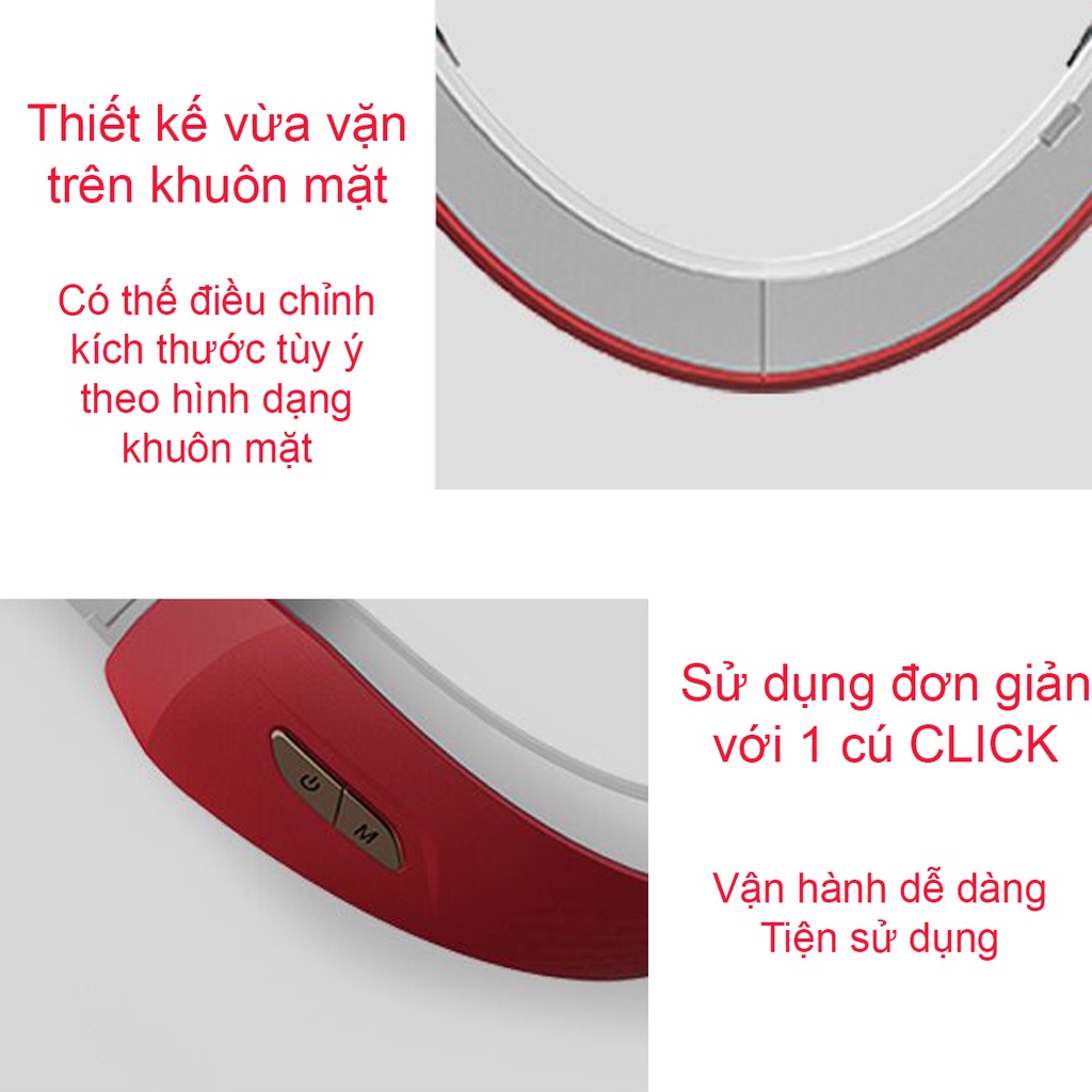 Máy Massage Mặt H1031- Máy Nâng Cơ Mặt Xóa Nọng Định Hình Cằm VLine Với 6 Chế Độ,Trẻ Hóa Da, An Toàn,Tặng Kèm Điều Khiển