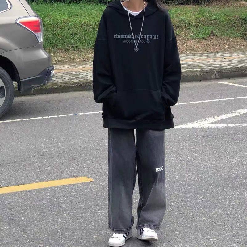 Áo khoác nữ hoodie form rộng dày có dây rút ZENA bàn cờ siêu cute vải nỉ A851