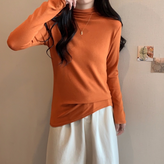 Áo Thun Tay Dài Cổ Cao Nhiều Màu Sắc Thời Trang Thu Đông Cho Nữ